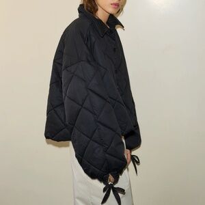 The Collared Quilt Coat Deiji Studios XS Black Padded Jacket